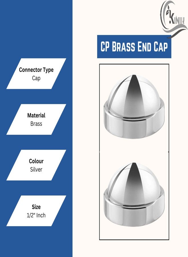 KINIK Chrome Plated Brass Plug End Cap 1/2" Male for Pipe Fittings (Pack of 2) - Durable, Corrosion-Resistant, Leak-Proof Brass Plugs for Secure Pipe Sealing and Plumbing Applications. - Image 5